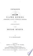 Catalogue of the game birds