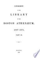 Catalogue of the Library of the Boston Athenaeum