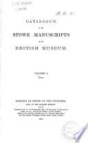 Catalogue of the Stowe Manuscripts in the British Museum