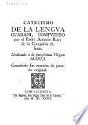 Catecismo de la lengua guarani