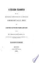Catecismo filosófico de las doctrinas contenidas en la encíclica Immortale Dei de Nuestro Santísimo Padre León XIII.