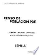 Censo de población de 1981: Resultados provinciales. 1a parte: Caracteristicas de la población. 52 v