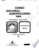 Censo nacional agropecuario, 1988: Provincia de Neuquén