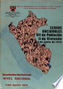 Censos nacionales, VII de población, II de vivienda, 4 de junio de 1972: Departamento de Amazonas. 2 v