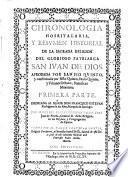 Chronologia hospitalaria y resumen de la sagrada Religion de San Juan de Dios
