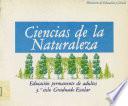 Ciencias de la Naturaleza. Educación permanente de adultos. Tercer ciclo Graduado Escolar