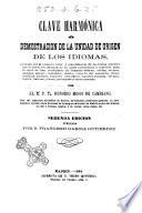 Clave harmonica o demostracion de la unidad de origen de los idiomas