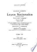 Colección completa de leyes nacionales sancionadas por el honorable Congreso durante los años 1852 a [1934]