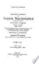 Colección completa de leyes nacionales sancionadas por el Honorable Congreso ...