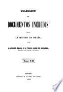 Coleccion de documentos ineditos para la historia de Espana