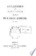 Coleccion de leyes decretos dados por el Congreso constitucional de 1863