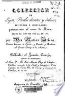 Coleccion de Leyes, Reales Decretos y órdenes, acuerdos y circulares pertenecientes al ramo de la Mesta