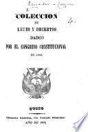 Coleccion de Leyes y Decretos dados por el Congreso ... de 1863