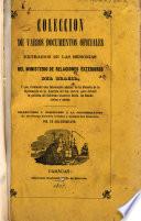 Coleccion de varios documentos oficiales extraidos de las memorias del Ministerio de relaciones exteriores del Brasil