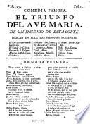 Comedia Famosa. El Triunfo Del Ave Maria
