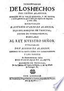 Comentarios de los hechos del Señor Alarcon, Marques de la Valle Siciliana, y de las guerras en que se hallo'por espacio de cincuenta y ocho años ... Publicalos A. de Alarcon