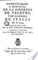 Comentarios o memorias de la sorpresa de Veletri y de la guerra de italia