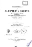 Commentaria in Scripturam Sacram R.P.Cornelii a Lapide