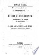 Compendio de la historia del derecho romano