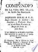 Compendio de la Vida del Llagado Serafín S. Francisco de Assís