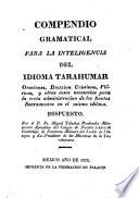 Compendio gramatical para la inteligencia del idioma Tarahumar