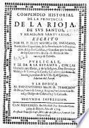 Compendio historial de la provincia de La Rioja, de sus santos y milagrosos santuarios