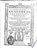 Conceptos en honor de la Purissima Concepcion de la Madre de Dios