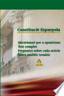 Constitucio Espanyola. Questionari Per a Oposicions.e-book