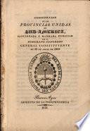 Constitucion de las Provincias Unidas en Sud-America