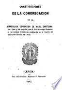 Constituciones de la Congregación de la Inmaculada Concepción de María Santísima