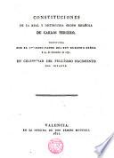 Constituciones de la real y distinguida orden española de Carlos III.