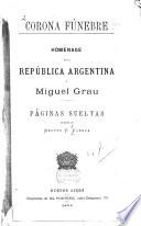 Corona fúnebre: homenage de la República Argentina a Miguel Grau