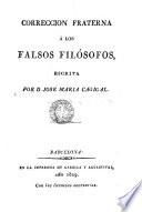 Corrección fraterna a los falsos filòsofos