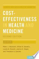 Cost-Effectiveness in Health and Medicine