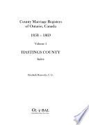 County Marriage Registers of Ontario, Canada 1858-1869