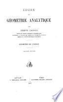 Cours de géométrie analytique: Géométrie de l'espace. 2. éd. 1877