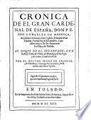 Cronica de el gran Cardinal de Espana, Pedro Goncalez de Mendoca