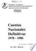 Cuentas nacionales definitivas, 1978-1986