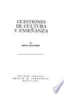 Cuestiones de cultura y enseñanza
