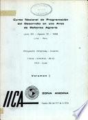 Curso Nacional de Programacion del Desarrollo en un Area Reforma Agraria