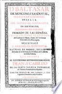 D. Baltasar de Moscoso, i Sandoval ...