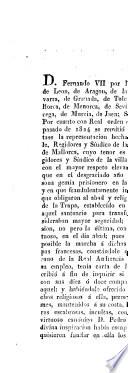 D. Fernando VII por la Gracia de Dios... etc