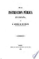 De la instruccion pública en España