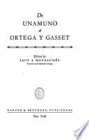 De Unamuno a Ortega Y Gasset