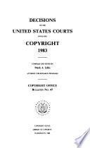 Decisions of the United States Courts Involving Copyright