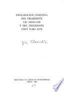 Declaracion conjunta del Presidente Liu Shao-chi y del Presidente Choi Yong Kun