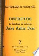 Decretos del presidente de Venezuela, Carlos Andrés Pérez: Enero