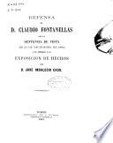 Defensa de D. Cláudio Fontanellas