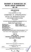 Department of Transportation and Related Agencies Appropriations for 1997