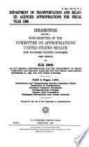 Department of Transportation and Related Agencies Appropriations for Fiscal Year ...